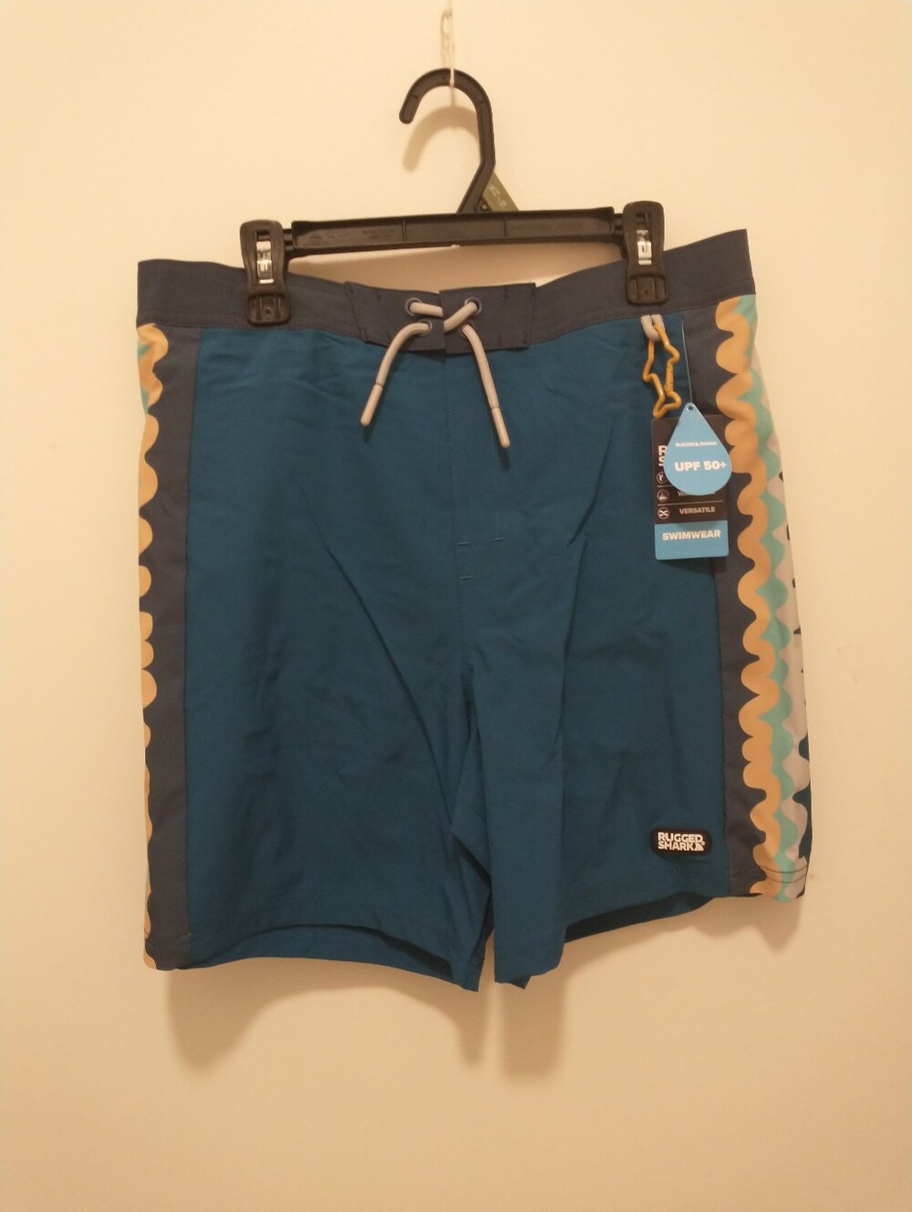 Rugged Shark Boys 5" Inseam Swim Trunks, Size XL (14-16)